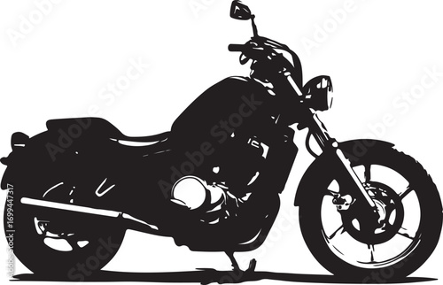 Vector art of silhouette of a cruiser motorcycle, a powerful machine
