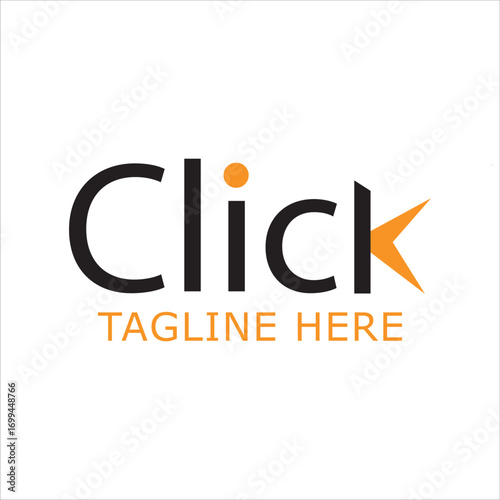 Click logo design, modern digital marketing branding identity, professional tech agency emblem, minimalist typography vector template