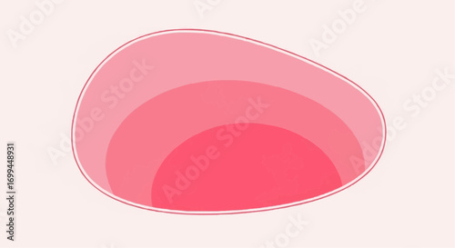 A stylized, abstract representation of a pink egg-shaped hole with concentric rings of varying shades of pink.