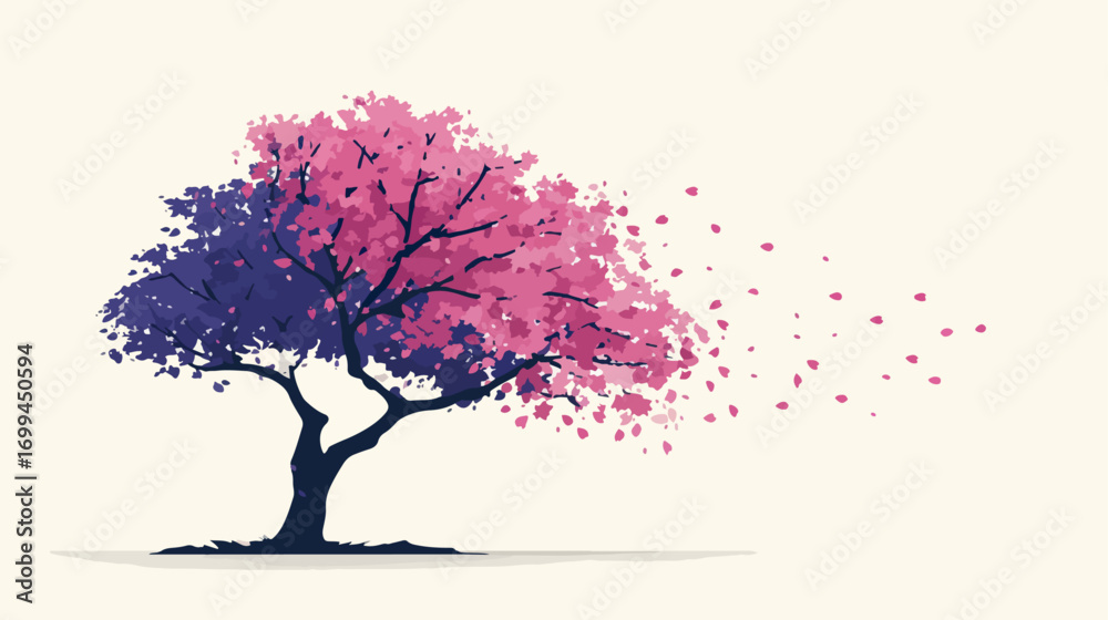 Obraz premium Colorful tree with falling petals