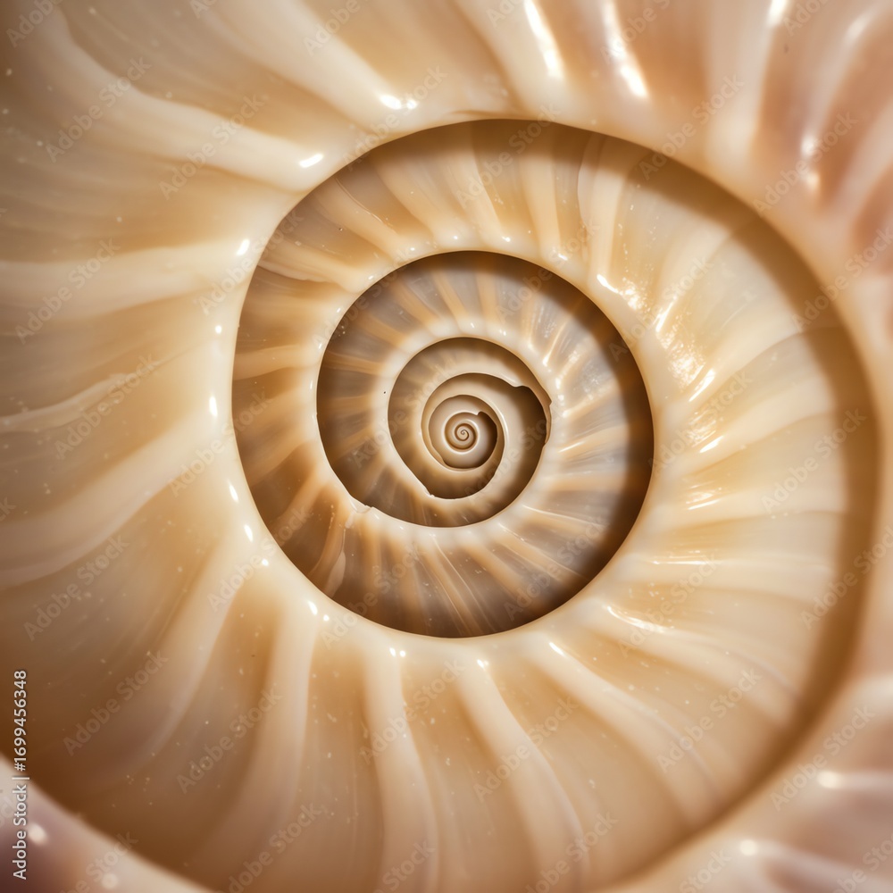 Obraz premium Nautilus Shell Spiral A Study in Natural Geometry