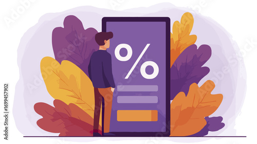 Person looking at a discount mobile application