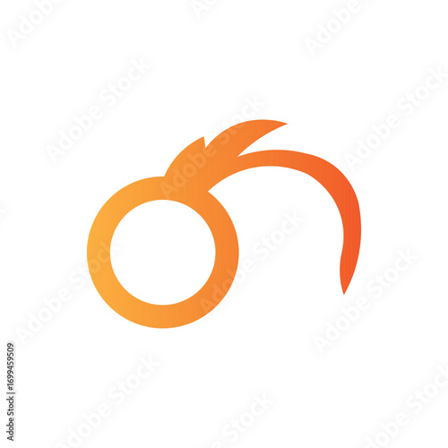 Abstract logo design, modern circular icon with flame shape, creative branding identity, business corporate symbol, minimalist vector template, professional graphic element