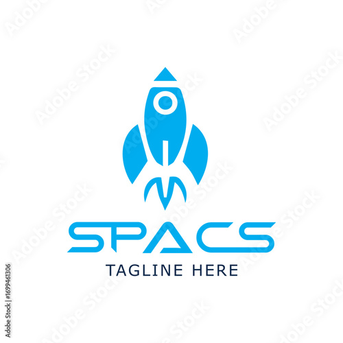 Spacs logo design, rocket icon, business corporate branding identity, startup growth symbol, modern minimalist vector, professional company template