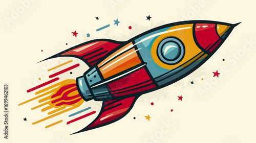 Colorful rocket illustration