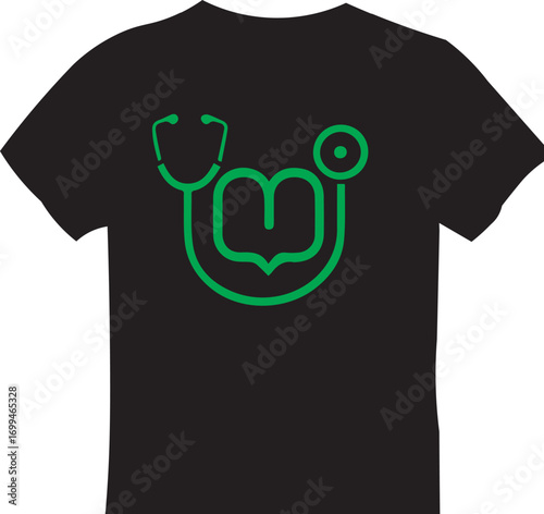 black t-shirt vector illustration for clothing design and casual fashion template