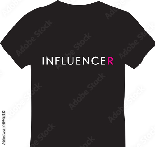 black t-shirt vector illustration for clothing design and casual fashion template