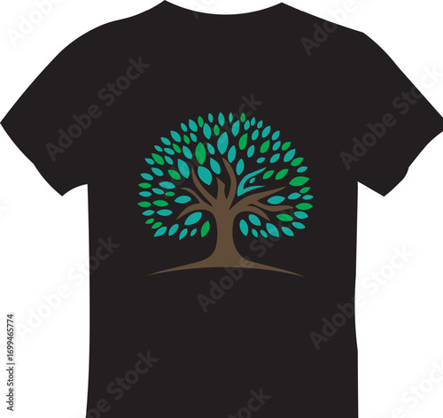 black t-shirt vector illustration for clothing design and casual fashion template