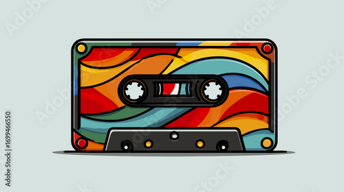 Colorful retro cassette tape