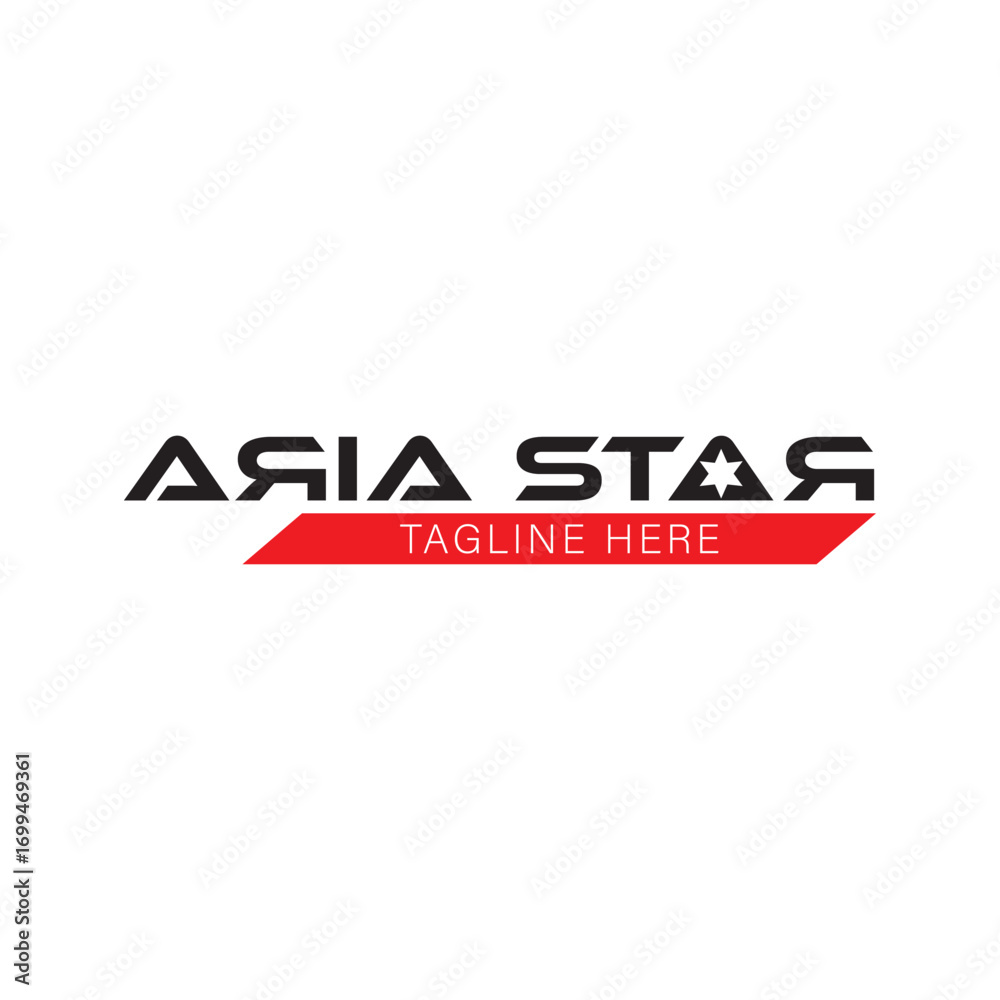 Fototapeta premium Aria Star Text Logo Design – Minimal Modern Vector Logo Illustration on White Background