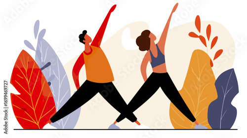 People stretching outdoors