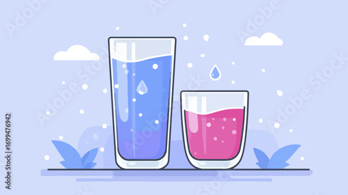 Two glasses of drinks