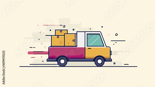 Delivery truck with packages
