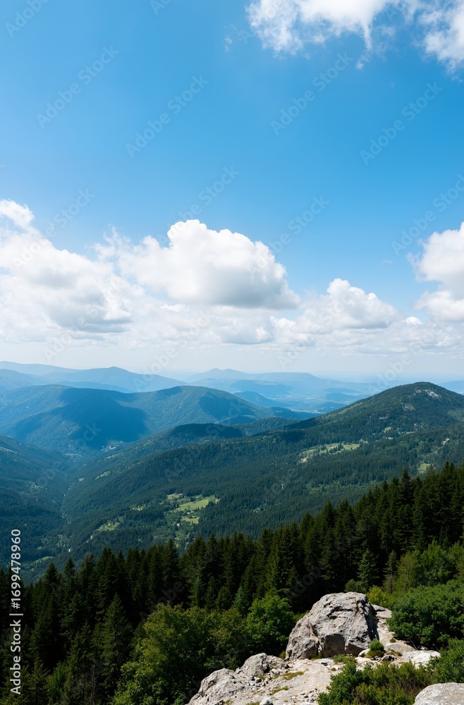 Fototapeta premium mountain landscape with blue sky and clouds