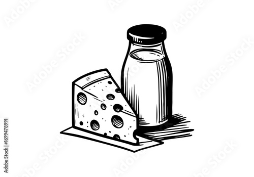 Milk hand drawn sketch vector illustration