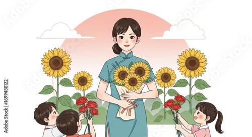 Warm flowers on Thanksgiving Teacher's Day