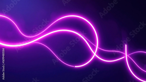 Futuristic Neon Lights in Purple Abstract Background - Digital Vector Design with Modern Technology Aesthetic