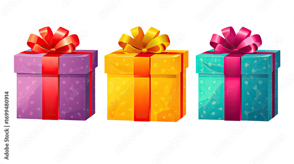 Fototapeta premium set of colorful gift boxes on white background