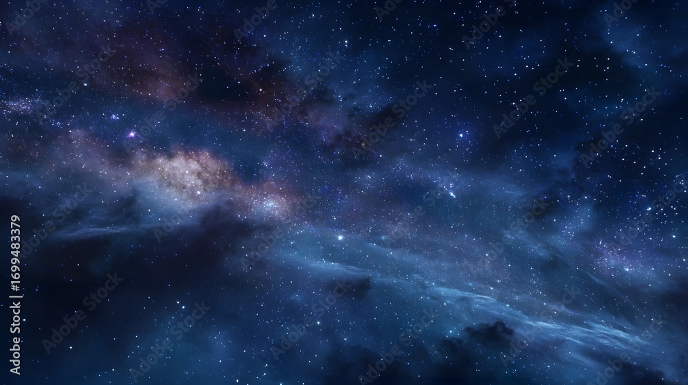 Fototapeta premium cosmic galaxy with glowing stars, deep space clouds, and shining nebula showcasing universe’s infinite wonders