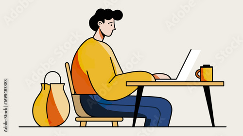 Person working on laptop