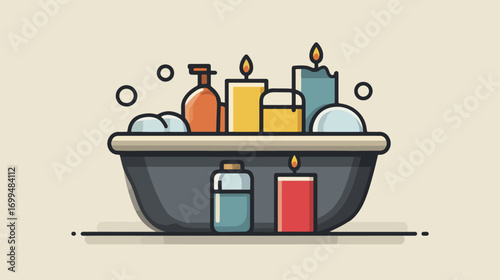 Bathtub spa accessories illustration