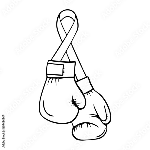 Boxing Gloves with Ribbon Bre...