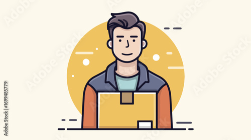 Person holding package delivery concept