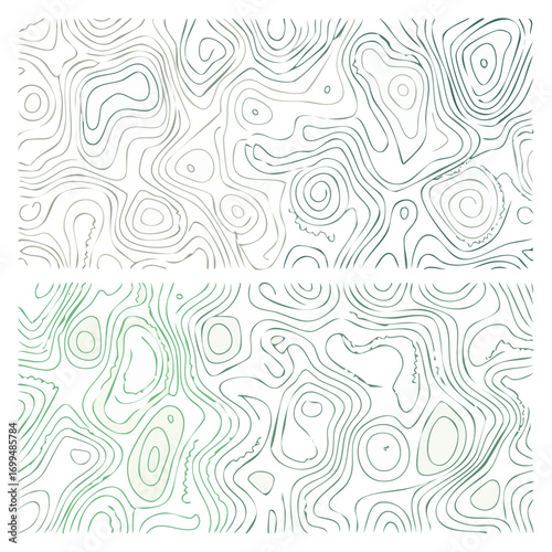 Topographic map contour lines pattern background wavy banner geometric form vector illustration
4
