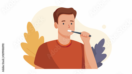 Person brushing teeth
