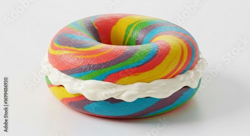 Wallpaper Mural Bagel arc-en-ciel creme fouettee douce lumiere studio. AI Generated Torontodigital.ca