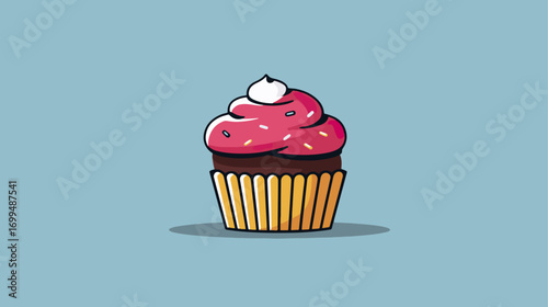 Colorful cupcake illustration