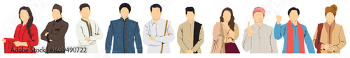 set of of Indian people in ethnic festive wear
