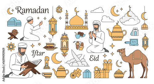 Beautiful ramadan collection celebrating holy month of fasting and faith