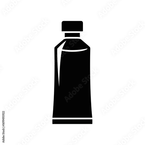 Simple black icon of a bottle with a cap