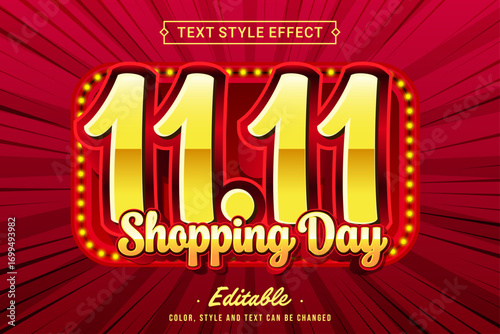 11.11 Shopping Day Text Effect with Marquee Light Style