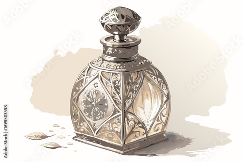 Luxury Glass Perfume Bottle with Decorative Design