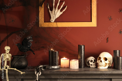 Skulls with burning candles...