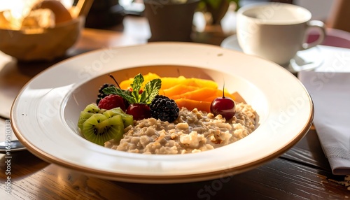 Healthy breakfast bowl with fruit