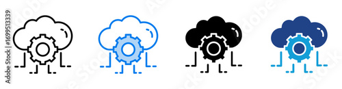 big data icon set multiple style collection