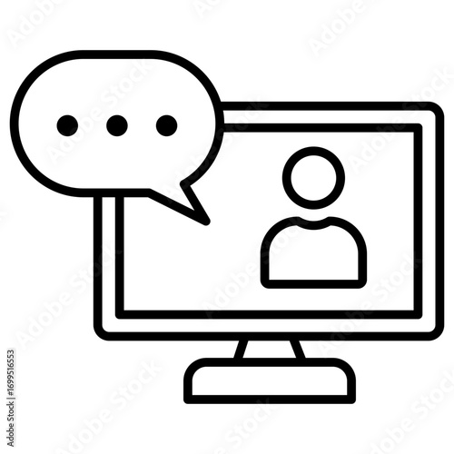 Online Mentor Outline Icon