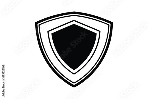 shield with ribbon vector symbol design icon