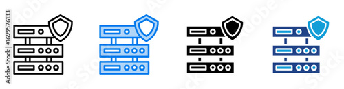 secured network icon set multiple style collection