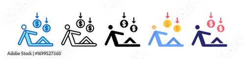Passive Income Multiple Style Icon Set Collection. 