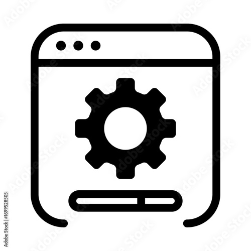 Build Window Settings Line Icon of Compiling and Building Icon Set