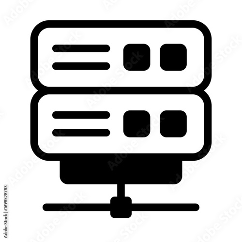 Data Server Cluster Line Icon of Big Data Processing Icon Set