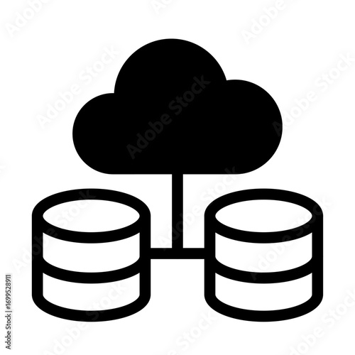 Cloud Data Warehouse Line Icon of Data Warehousing Icon Set