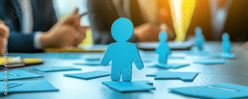 Focused human resource management team discusses recruitment and leadership strategy, selecting right employee for business