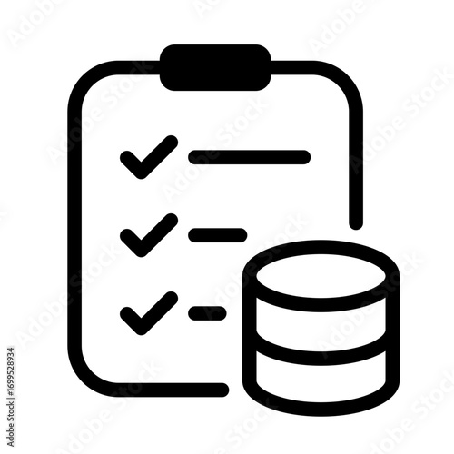 Data Quality Check Line Icon of Data Warehousing Icon Set