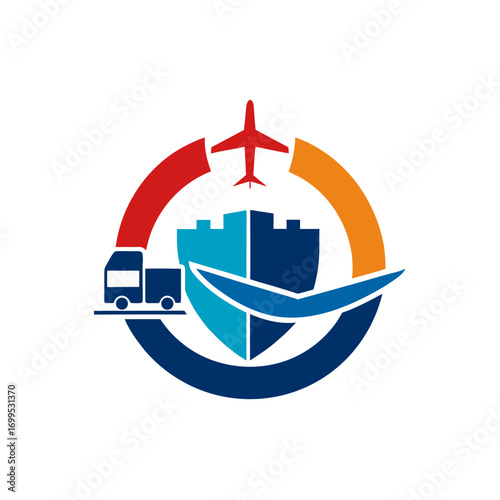 Global logistics and security solutions icon