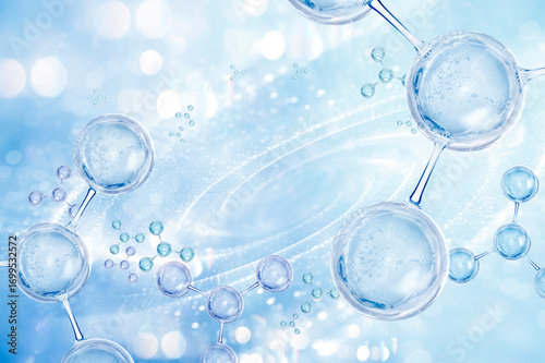 blue bubble and molecule background